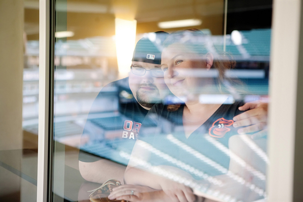 Camden Yards Engagement by Heather Bee Photography