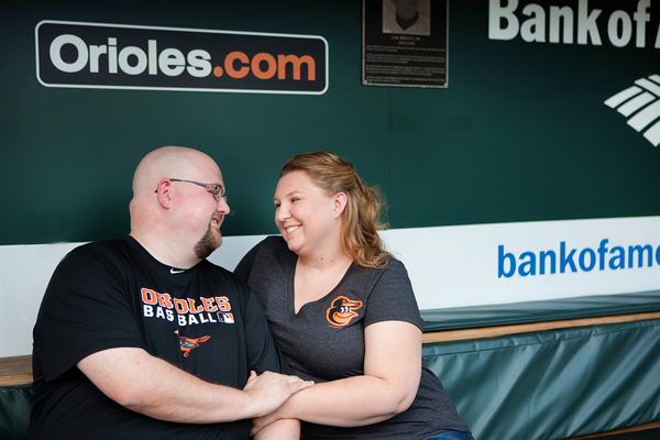 Camden Yards Engagement by Heather Bee Photography