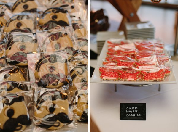 Boh guy + crab sugar cookies - Baltimore Museum of Industry Wedding || Natalie Franke Photography || Charm City Wed || www.charmcitywed.com crab sugar cookies
