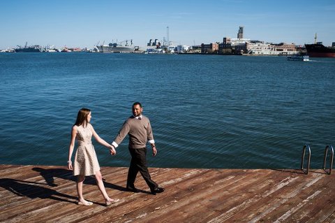 Baltimore Waterfront Engagement Photos  ||  Daniel Moyer Photography  ||  Charm City Wed  || www.charmcitywed.com
