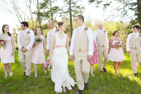 pink and tan wedding colors - Flora Corner Farm Wedding
