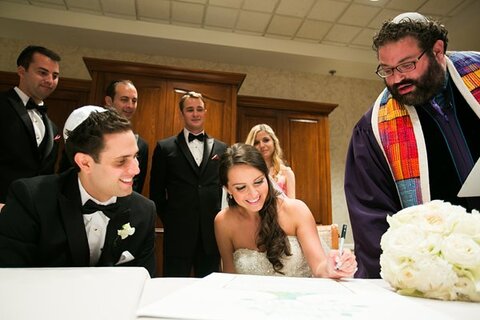 Suburban Club Maryland ketubah signing