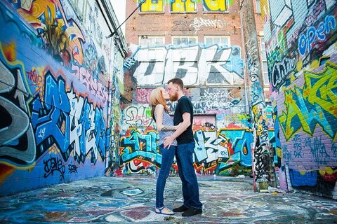 Graffiti Alley Engagement Photos  ||   Photography by Brea  ||   Charm City Wed  ||  www.charmcitywed.com