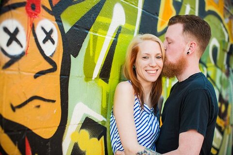 Graffiti Alley Engagement Photos  ||   Photography by Brea  ||   Charm City Wed  ||  www.charmcitywed.com