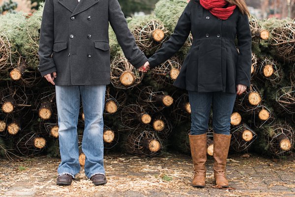 Christmas Tree Farm Engagement Photos  ||  Joy Michelle Photography  ||  Charm City Wed  ||   www.charmcitywed.com