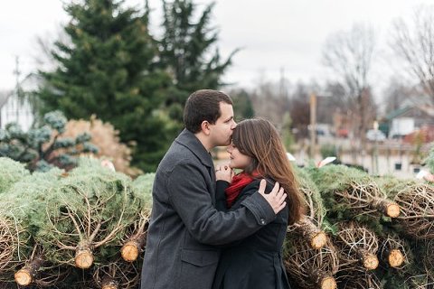 Christmas Tree Farm Engagement Photos  ||  Joy Michelle Photography  ||  Charm City Wed  ||   www.charmcitywed.com