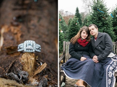 Christmas Tree Farm Engagement Photos  ||  Joy Michelle Photography  ||  Charm City Wed  ||   www.charmcitywed.com