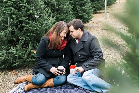 Christmas Tree Farm Engagement Photos  ||  Joy Michelle Photography  ||  Charm City Wed  ||   www.charmcitywed.com