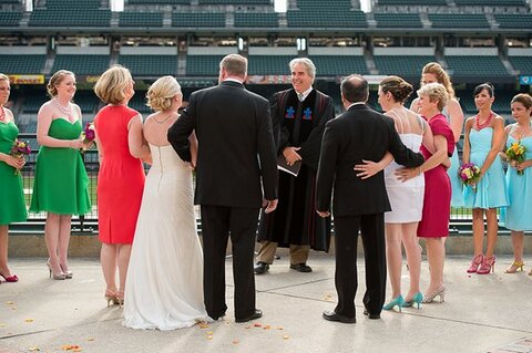 Same-Sex Orioles Themed Wedding  ||  Jennifer McMenamin Photography  ||  Charm City Wed  ||  www.charmcitywed.com