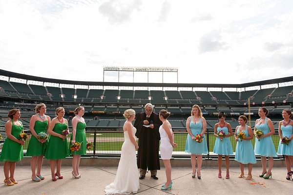 Same-Sex Orioles Themed Wedding  ||  Jennifer McMenamin Photography  ||  Charm City Wed  ||  www.charmcitywed.com