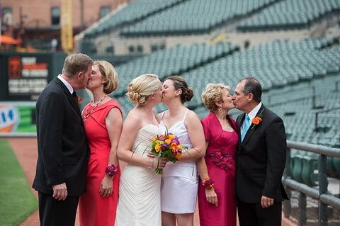 Same-Sex Orioles Themed Wedding  ||  Jennifer McMenamin Photography  ||  Charm City Wed  ||  www.charmcitywed.com