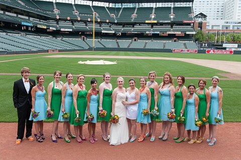 Same-Sex Orioles Themed Wedding  ||  Jennifer McMenamin Photography  ||  Charm City Wed  ||  www.charmcitywed.com