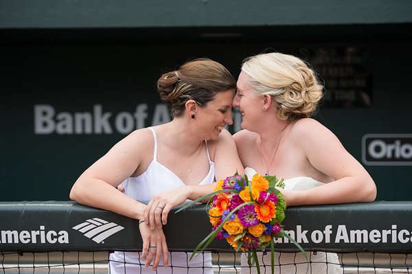 Same-Sex Orioles Themed Wedding  ||  Jennifer McMenamin Photography  ||  Charm City Wed  ||  www.charmcitywed.com