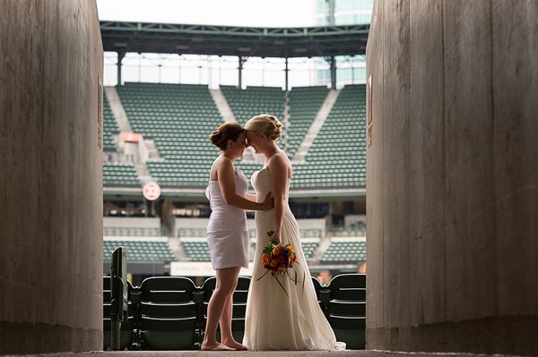Same-Sex Orioles Themed Wedding  ||  Jennifer McMenamin Photography  ||  Charm City Wed  ||  www.charmcitywed.com