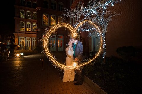 Sparklers at a 1840's Ballroom Wedding  ||   Photography by Brea   ||  Charm City Wed  ||  www.charmcitywed.com