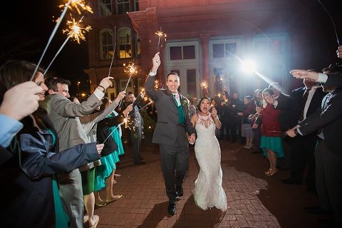 Sparklers at a 1840's Ballroom Wedding  ||   Photography by Brea   ||  Charm City Wed  ||  www.charmcitywed.com