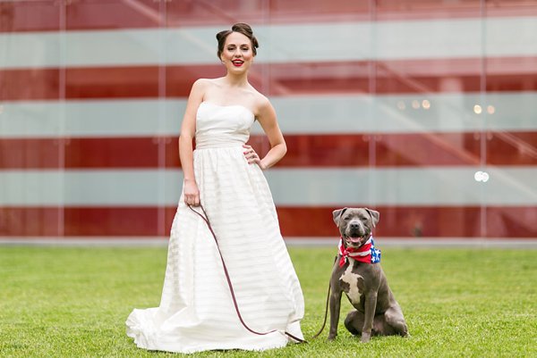 Red, white & blue - blue pitbull - 4th of July Wedding Styled Shoot  ||  tPoz Photography  ||  Pop the Cork Designs    ||  Charm City Wed  ||  www.charmcitywed.com