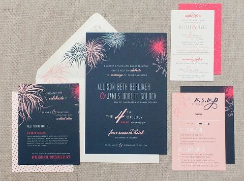July 4th Wedding Invitations Inspiration - mlc designs || tPoz Photography || Charm City Wed || www.charmcitywed.com