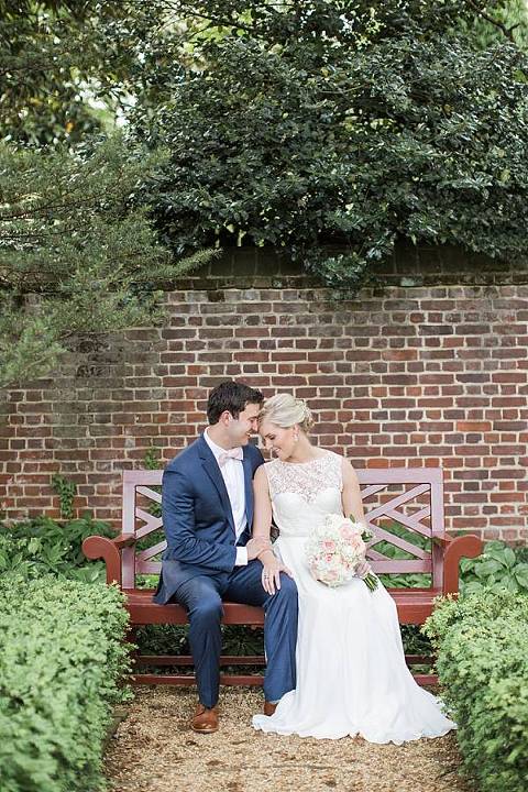 Wedding day portrait by Tara & Renata at William Paca House in Annapolis